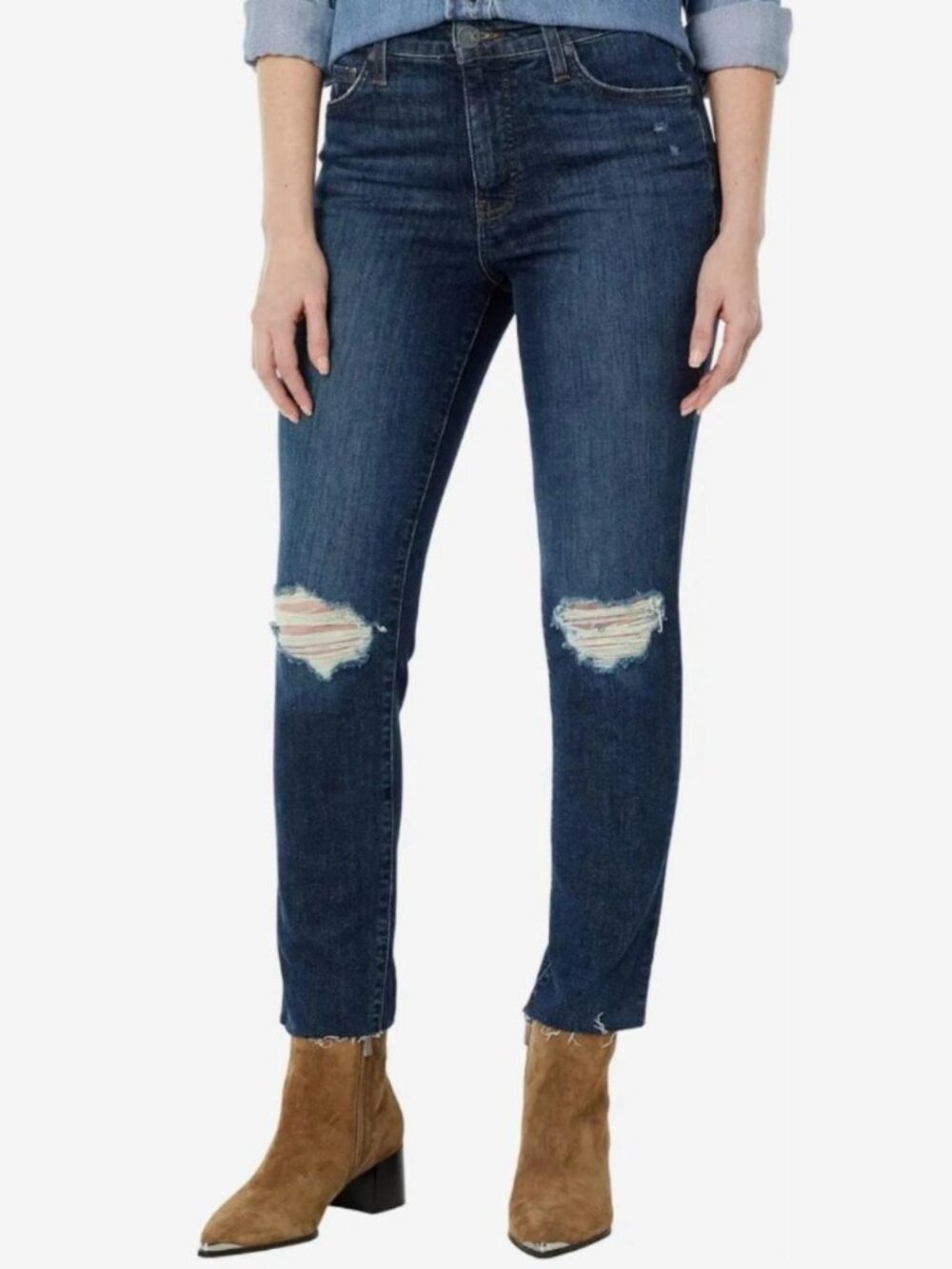 Kut from the Kloth Reese Straight Ankle Jeans Raw Hem